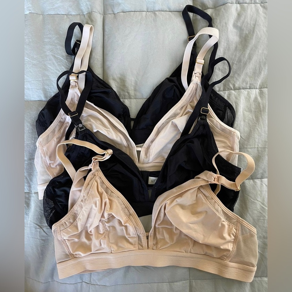 Lot of four Lively Nursing / Maternity Bralettes size Large